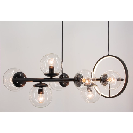Lampa wisząca czarna metalowa z szklanymi kulami 92cm DRS3510/7 - Lampy Elem